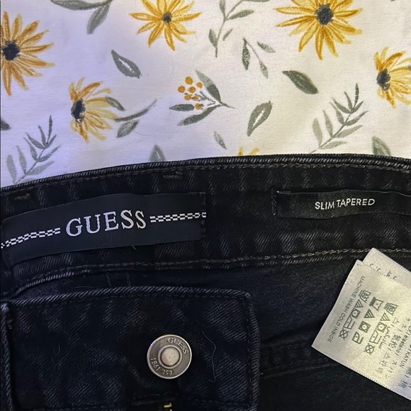 Guess Black Denim Slim Tapered Jeans - Picture 4 of 7